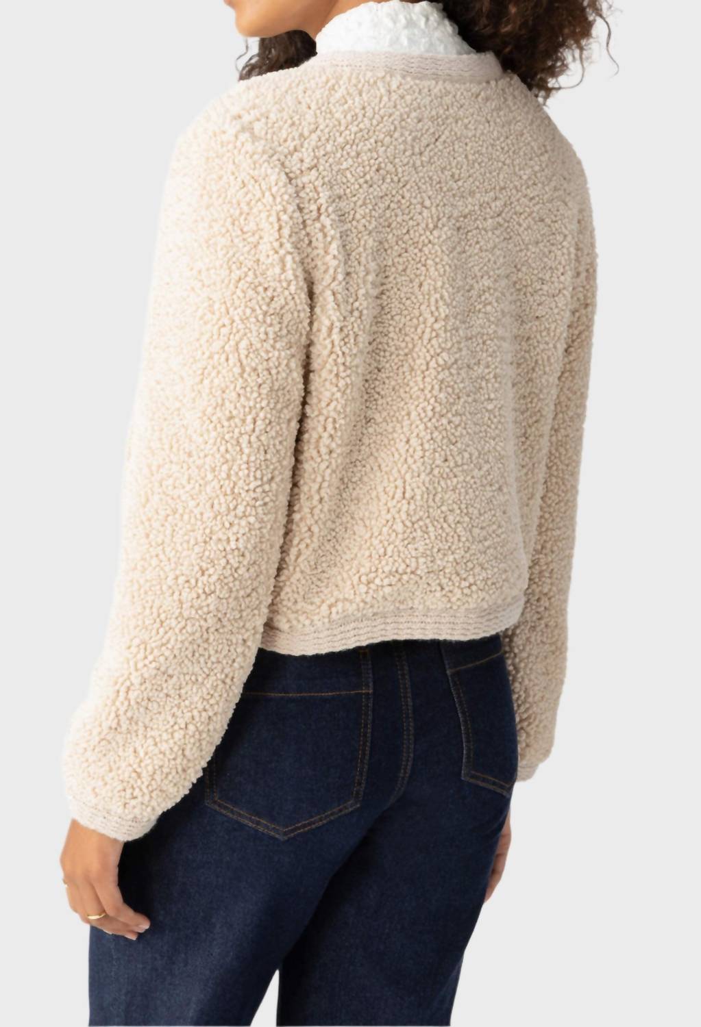 Sanctuary Button Front Cozy Cardigan in toasted almond - women's cardigan - detail view