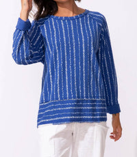 Escape By Habitat - Driftwood Stripe Cotton Pullover Sweatshirt