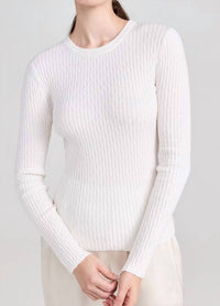 Enza Costa - Cashmere Cotton Pointelle Long Sleeve Top