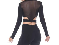 GOLDHAUS Ambition Long Sleeve Top in black - women's long sleeve top - detail view