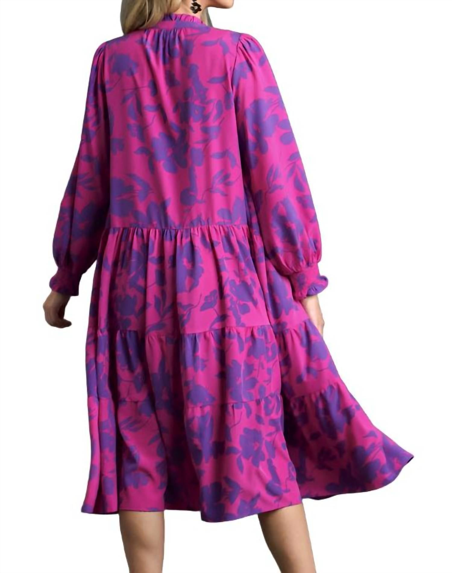 Umgee - Floral Print Midi Dress