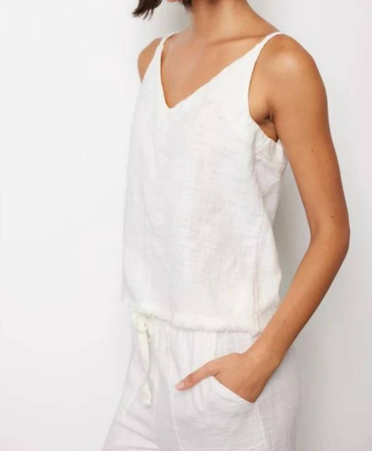 Bobi - V Neck Skinny Strap Cami Top