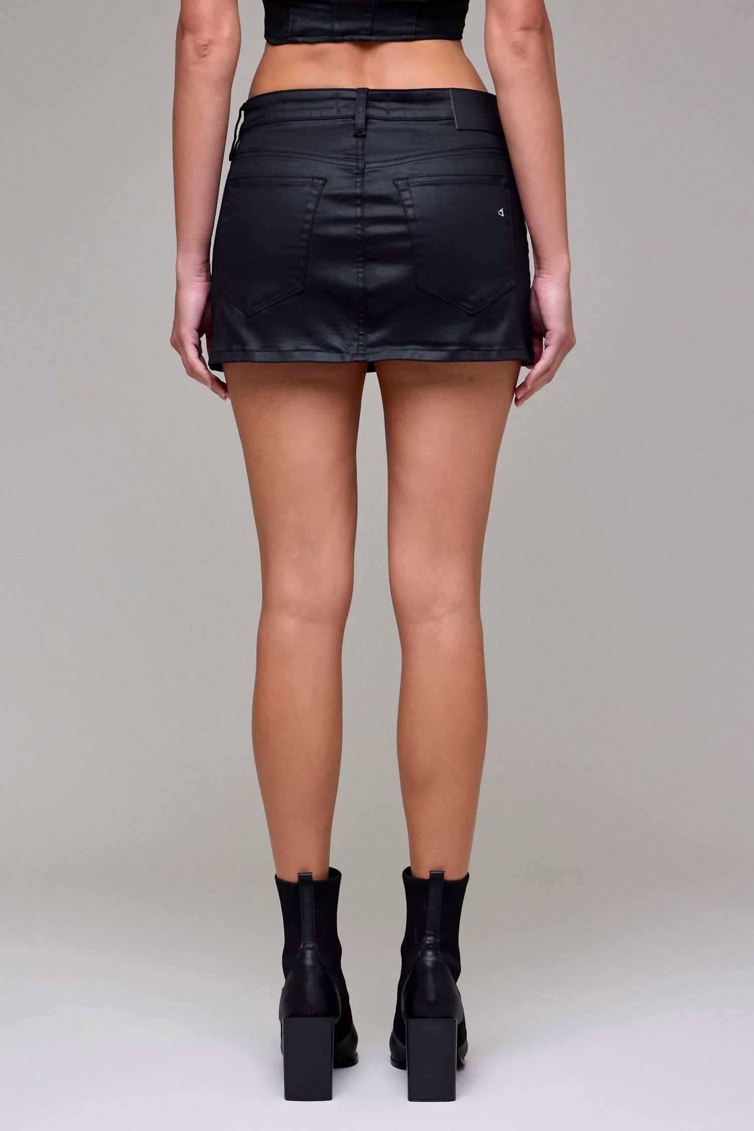Hidden - Low Rise Suede Micro Mini Skirt