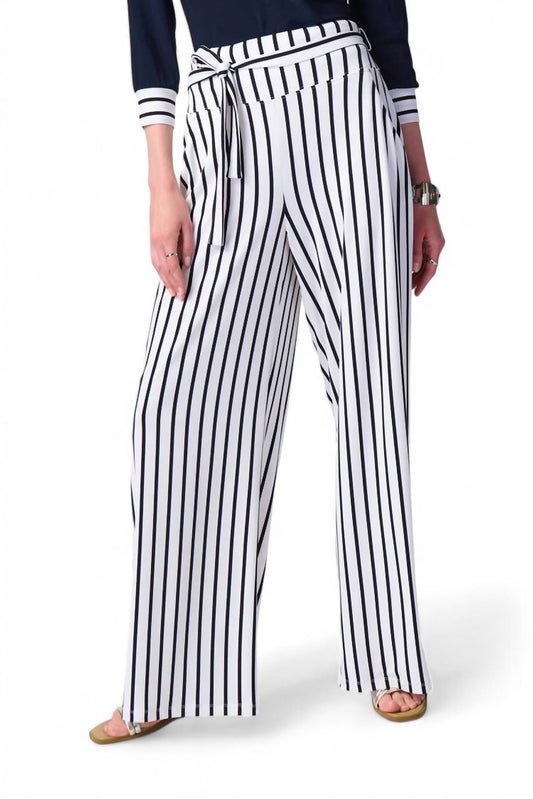 Joseph Ribkoff - STRIPED SILKY KNIT WIDE LEG PANTS