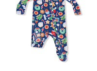 Angel Dear - Boy's Christmas Treats Bamboo 2 Way Zipper Footie