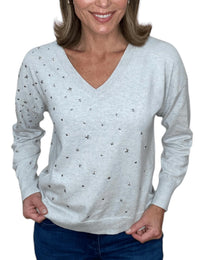 J. Society - V-neck Star Studded Sweater