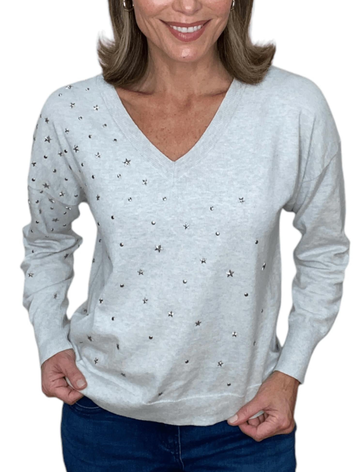 J. Society - V-neck Star Studded Sweater