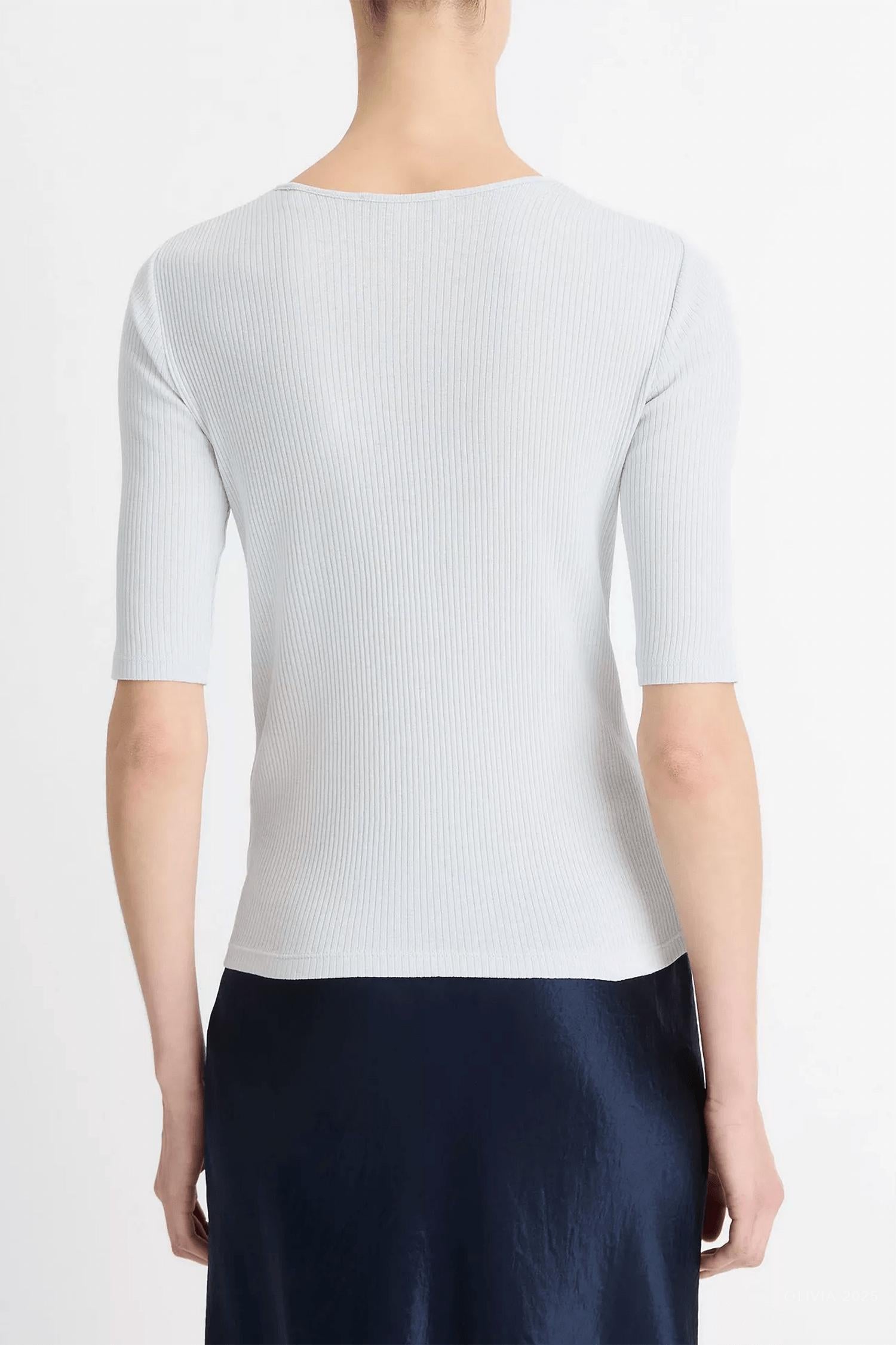 Vince - Ribbed Elbow-sleeve T-shirt