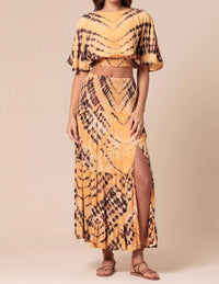 Marla Smocked Tie Dyed Maxi Skirt