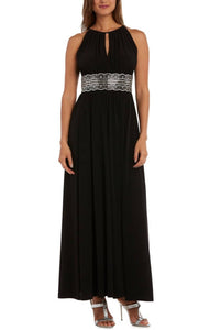 R&M Richards - Sleeveless Beaded Designer Evening Dress