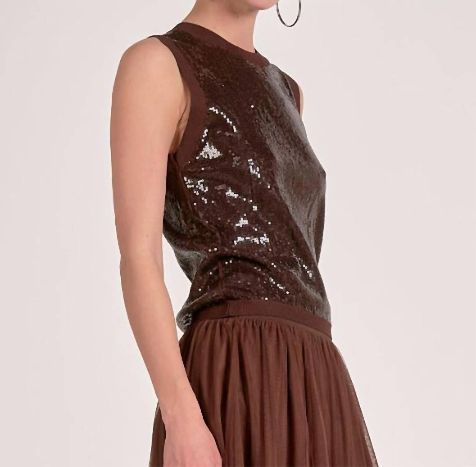 Elan - Sparkle Sleeveless Tank Top