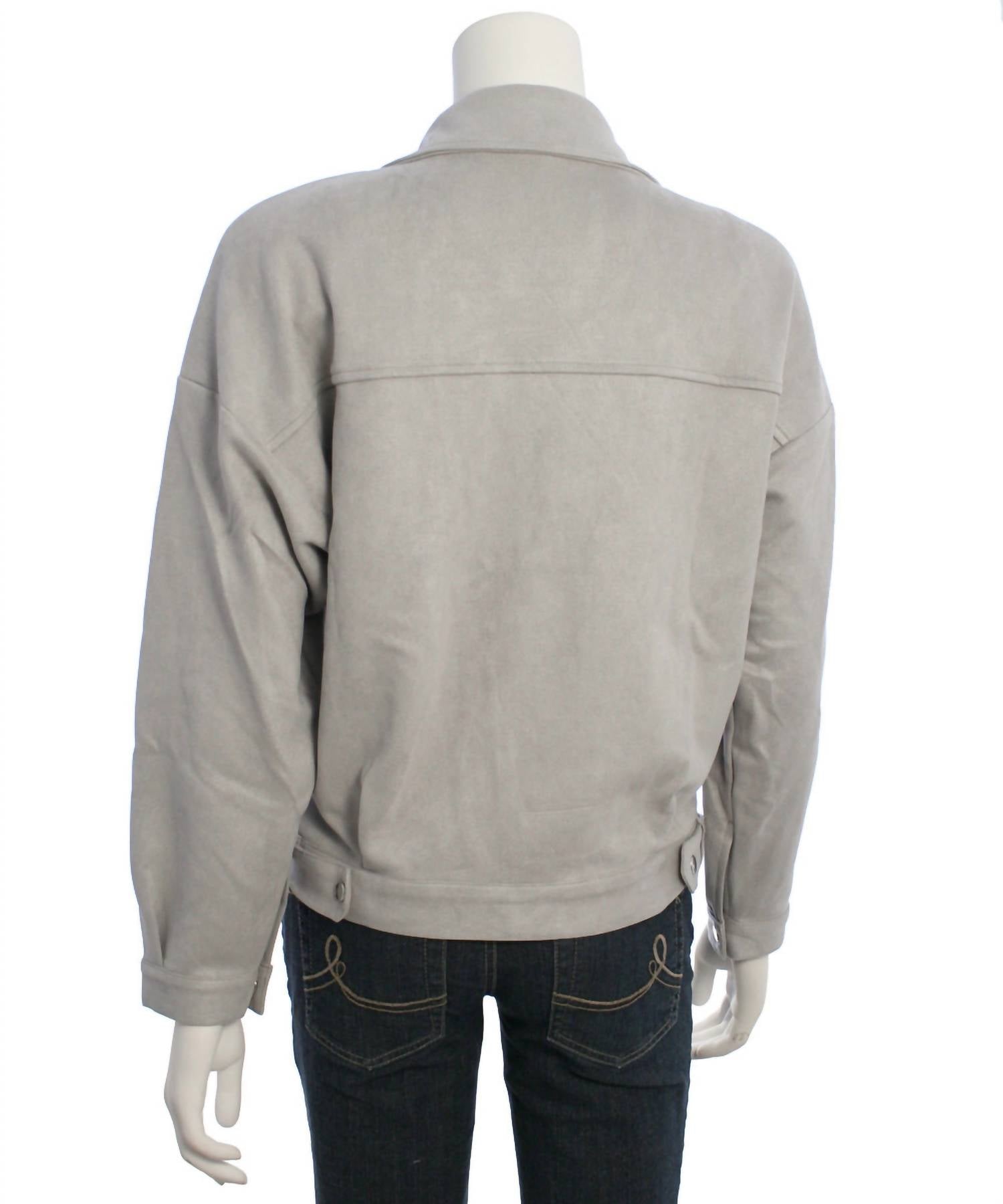 Hyfve - Women's Suede Zip Up Biker Jacket