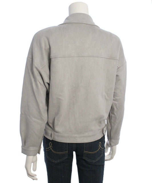 Hyfve - Women's Suede Zip Up Biker Jacket