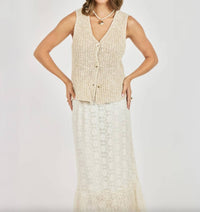 Sadie & Sage Ashtin Cardi Vest in oat - women's blouse