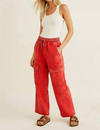 Sewn And Seen - Lori Mineral Washed Terry Cargo Pants