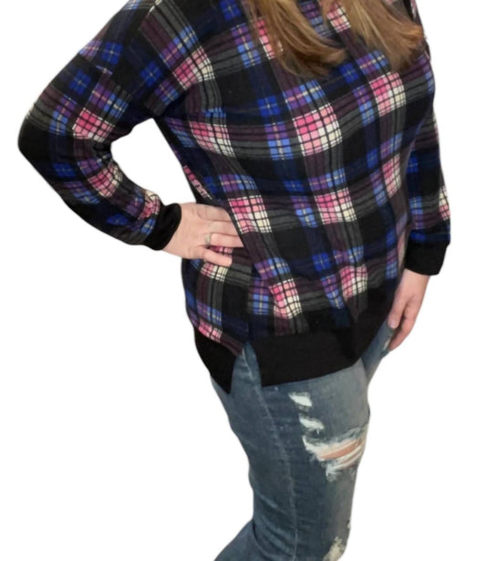 Honeyme - Colorful Plaid Weekender Tee