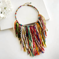 World Finds - Kantha Fringe Collar Necklace