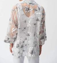 Joseph Ribkoff - Organza Floral Print Boxy Top