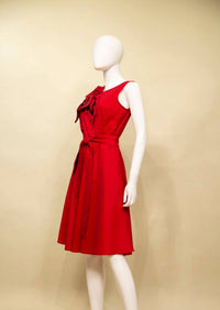 Samuel Dong - Women's Stretch Dupioni 3d Flower A-line Dress