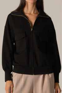 P.CILL Modal Utility Jacket in black - women's jacket