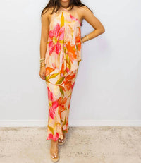 Sunday Edition - Tropical Floral Halter Dress