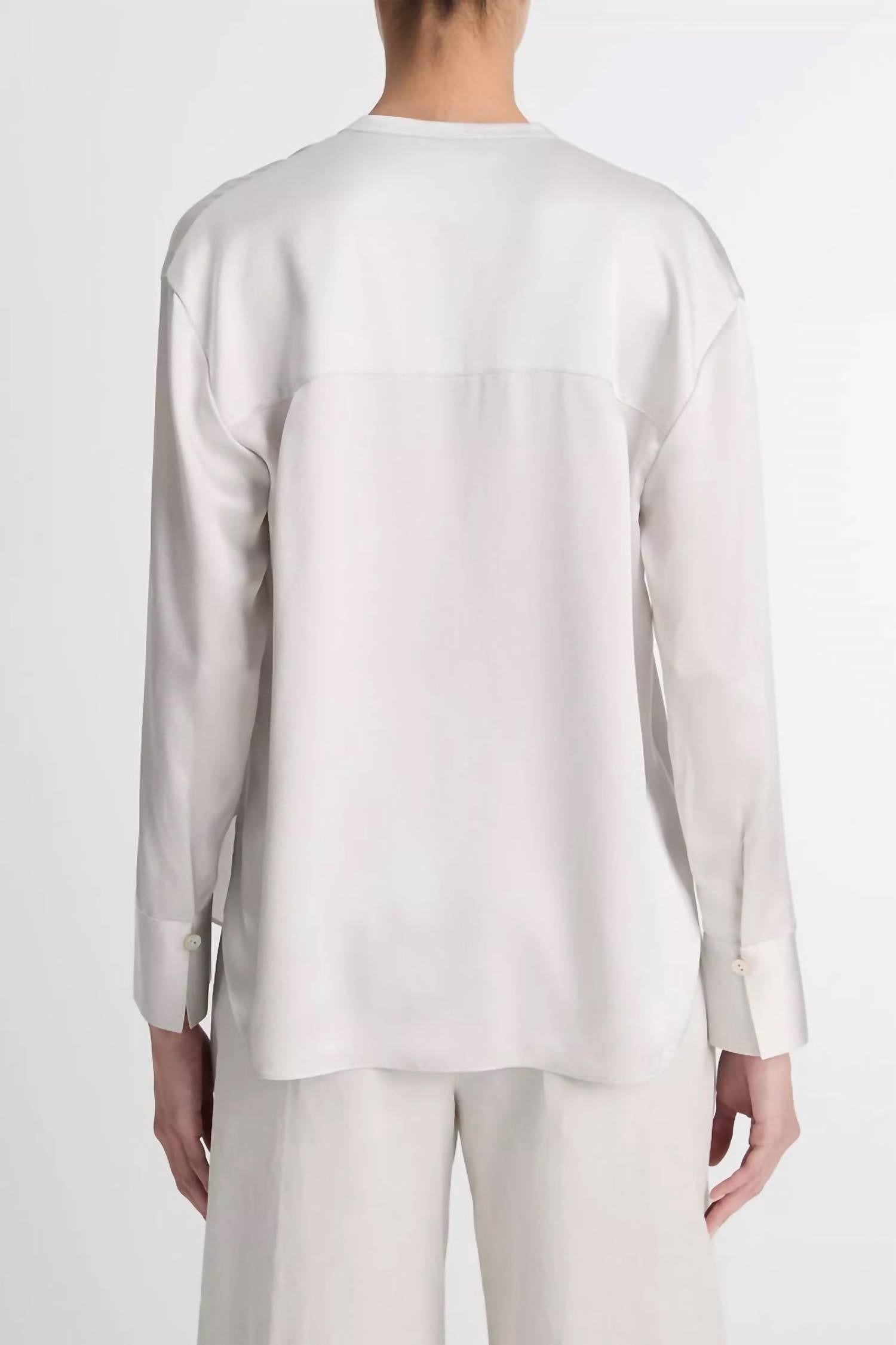 Vince - Silk Band V-neck Collar Blouse