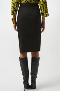 Joseph Ribkoff - Scuba Suede Pull On Leatherette Pencil Skirt