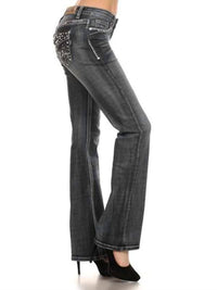 Bus Stop - Naughty Too Distressed Skull Jean