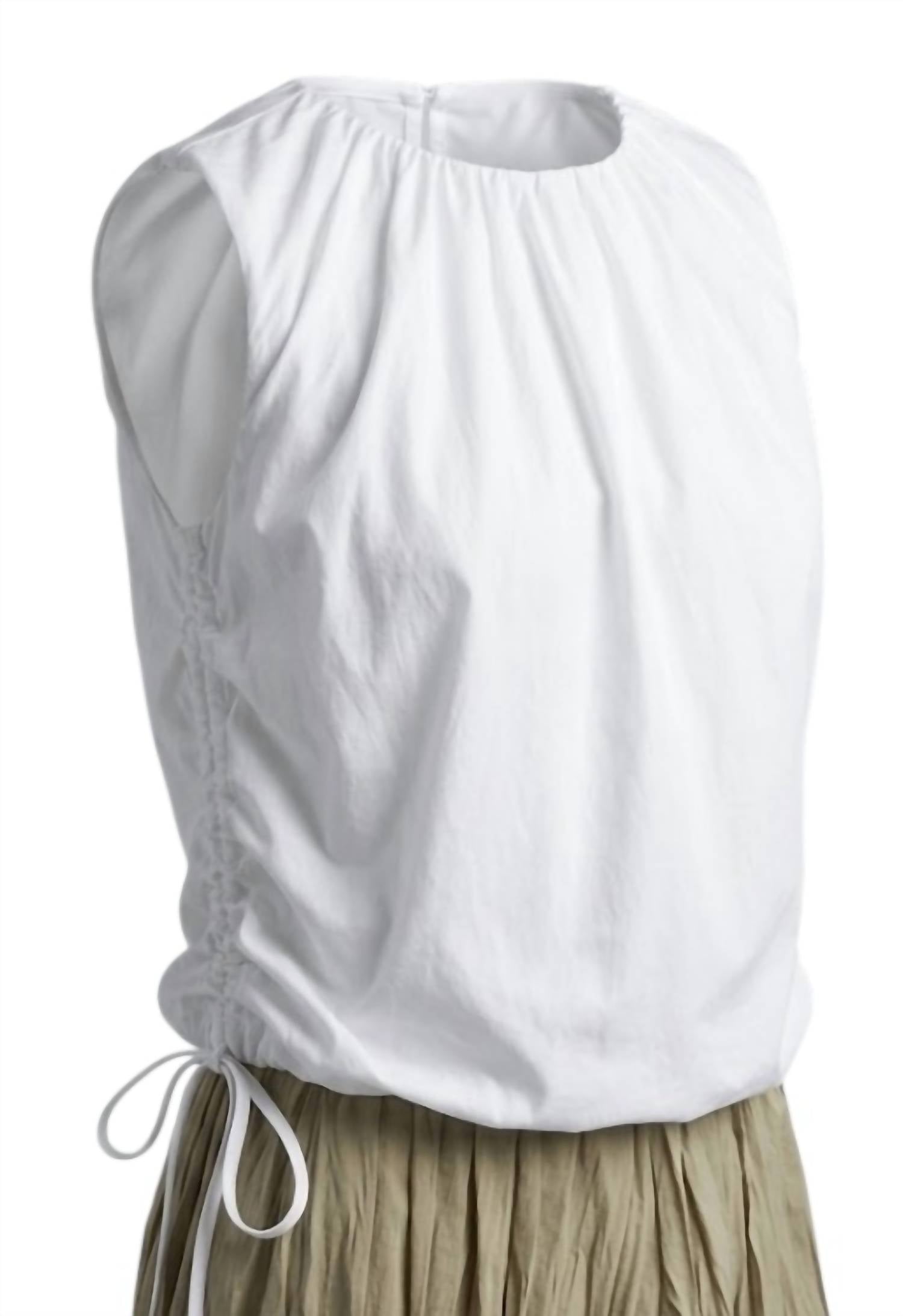 Elle Grey - Women's Tank Blouse With Drawstring Hem