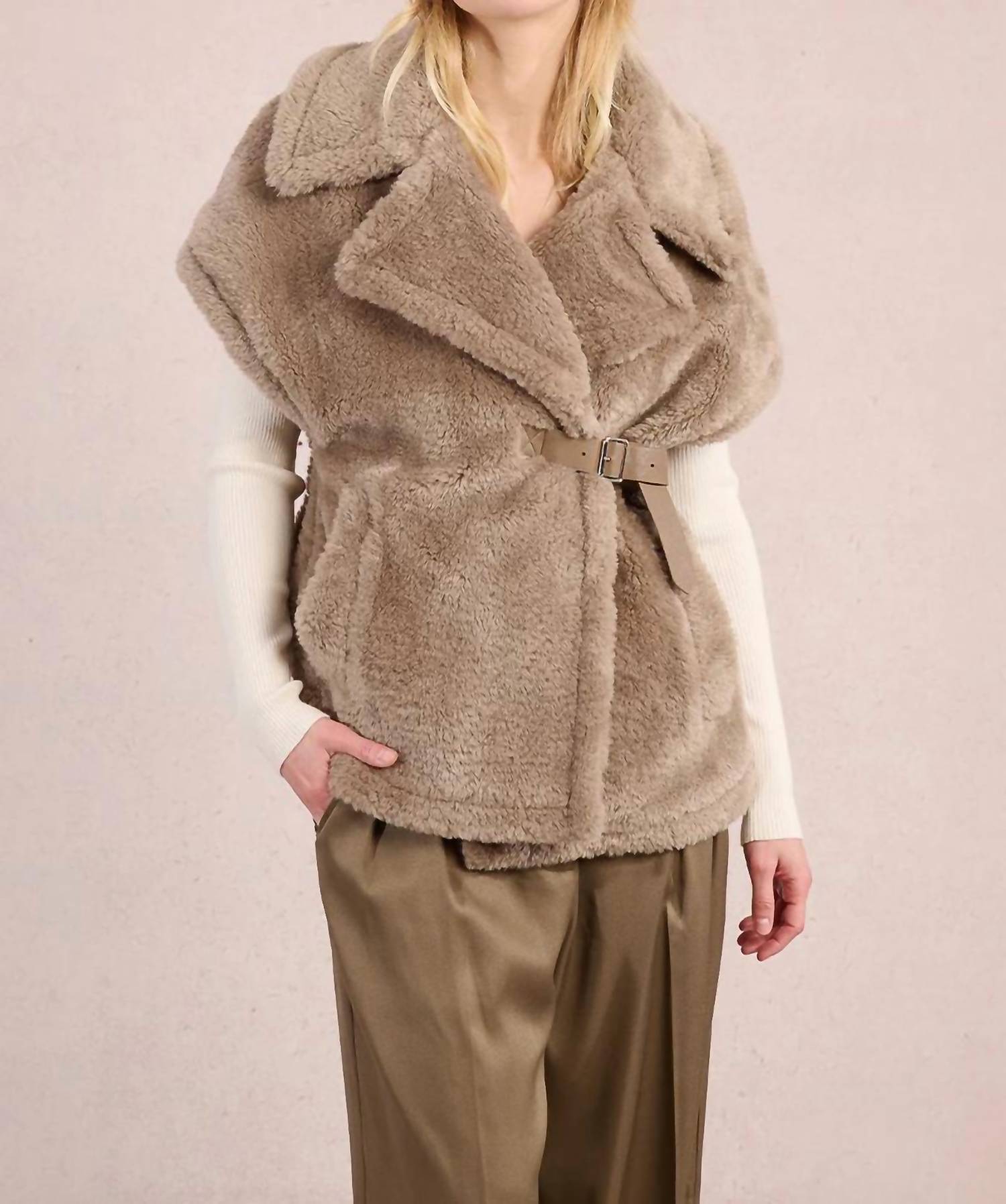 Molly Bracken - Faux Fur Sleeveless Jacket
