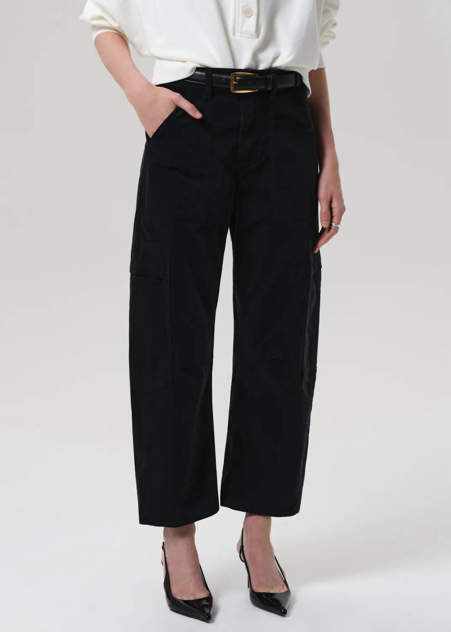 Citizens of Humanity Marcelle Cargo Corduroy Pants in charcoal 1 - women's pants