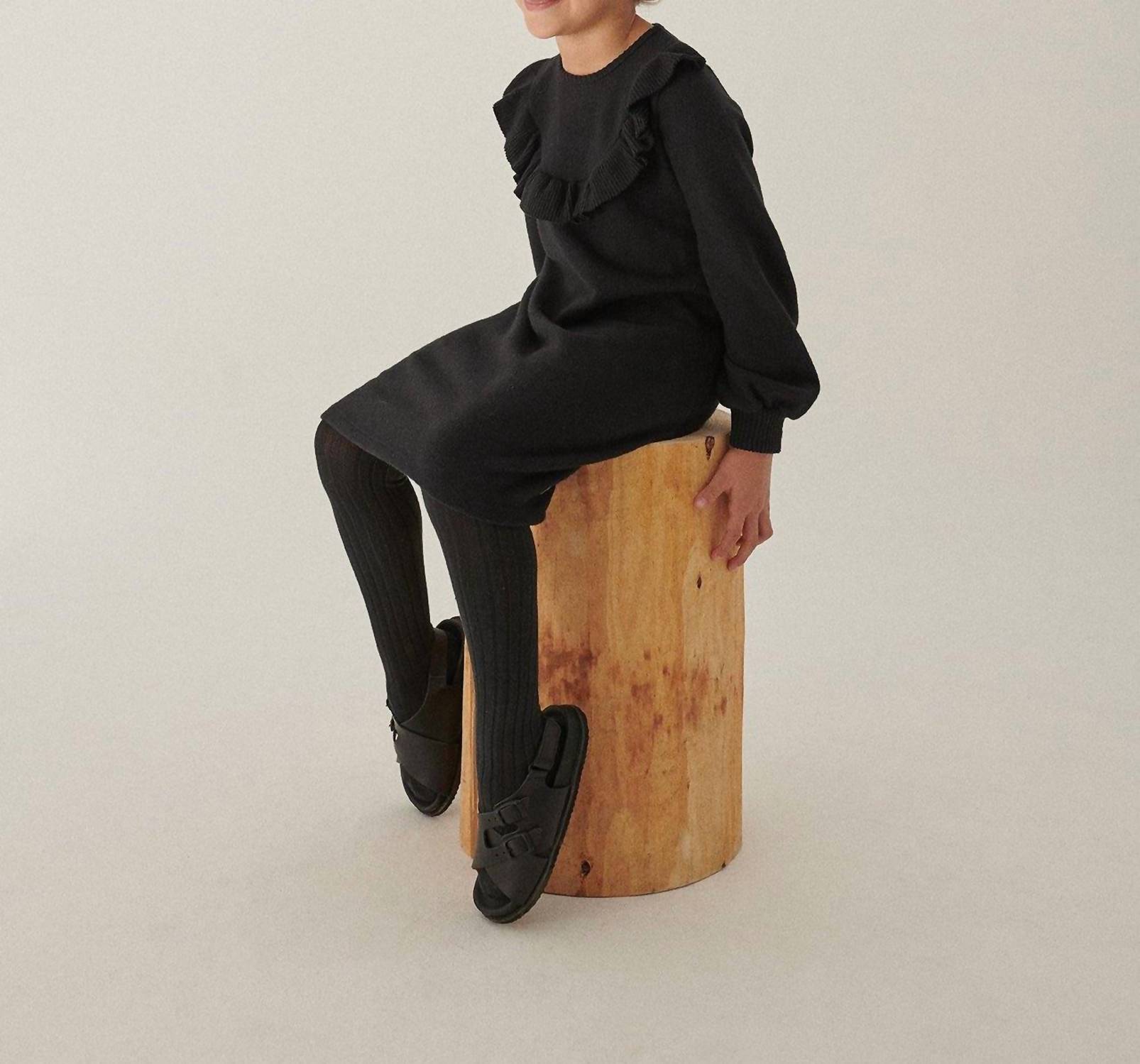 KIDS CAROL KNIT RUFFLE DRESS
