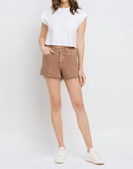 Vervet By Flying Monkey - Super High Rise Raw Hem Mom Shorts