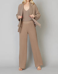 Maven West - Textured Crinkle Wide-Leg Pants
