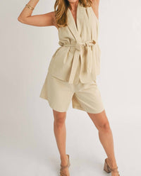 Sage The Label - Sunlit Open Front Blazer Vest