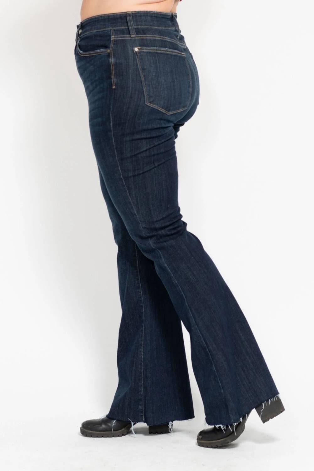 Judy Blue - High Waist Raw Hem Flare Jeans - Plus