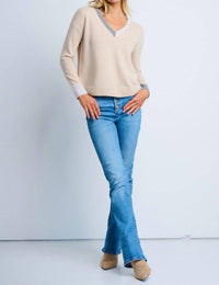 Lisa Todd - Women's Color Wheel Colorblock V Neck Sweater