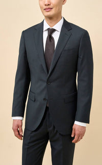 SPIER & MACKAY Rowe And Taylor Merino Wool Suit Jacket in dark green - men's jacket
