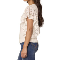 Democracy - Flutter Short Sleeve Mix Media Top
