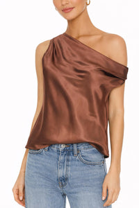 Enza Costa - Satin Bias Off-shoulder Top