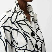 Joseph Ribkoff - Seersucker Abstract Print Trapeze Jacket