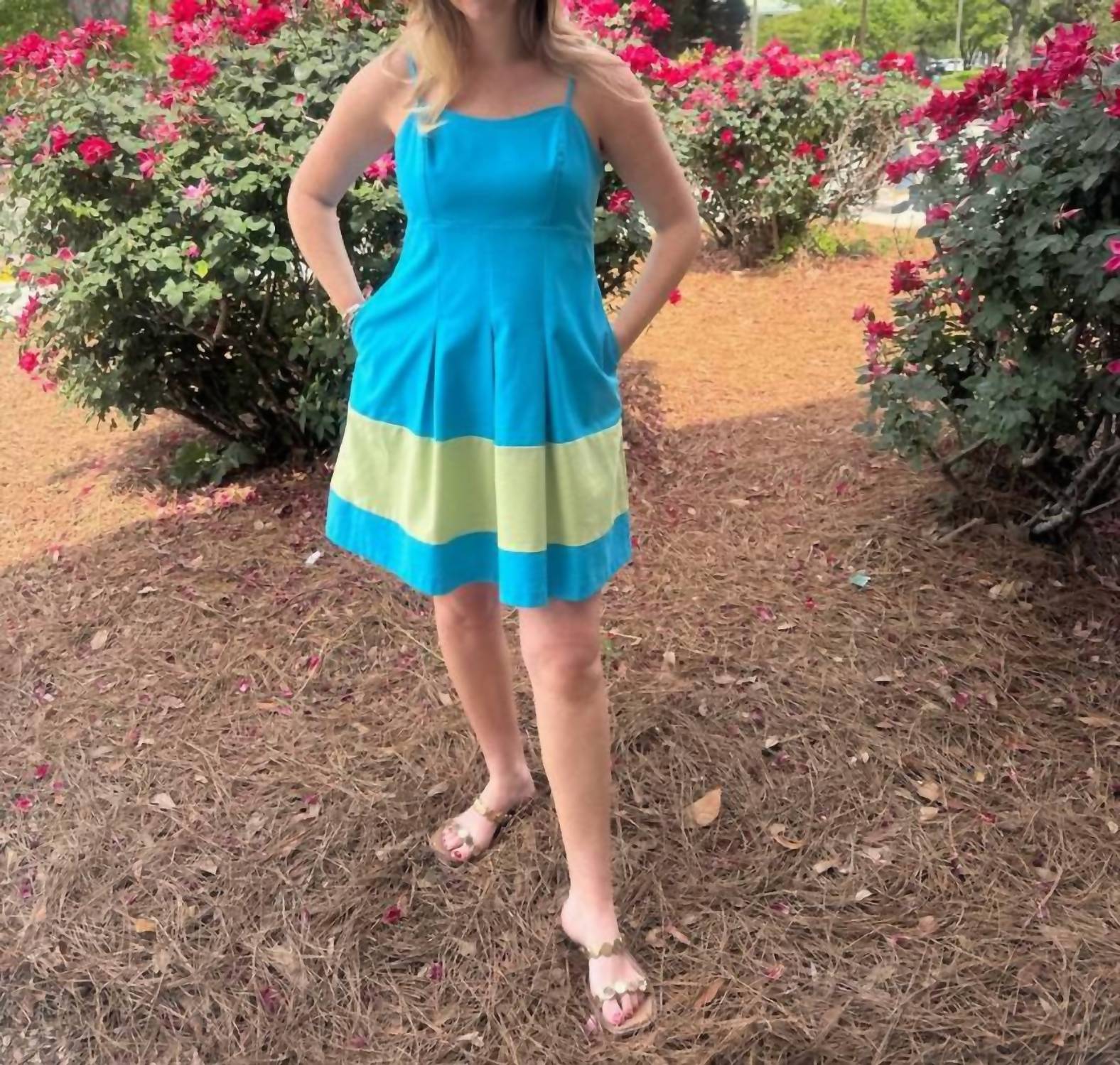 Joy Joy - Coastal Pleated Block Sundress