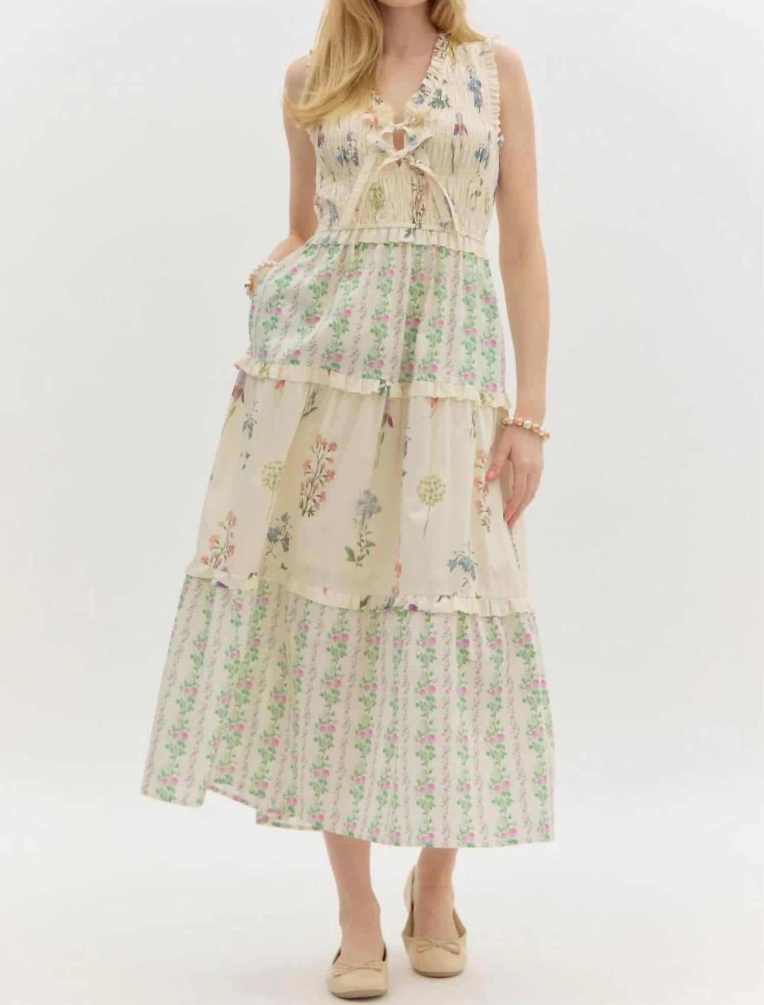 Entro - Dainty Ruffle Midi Dress