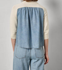 Lilla P - Denim Elbow Sleeve Sweater