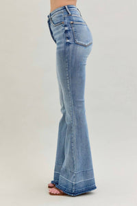 Judy Blue - High Waisted Tummy Control With Release Hem Flare Jeans