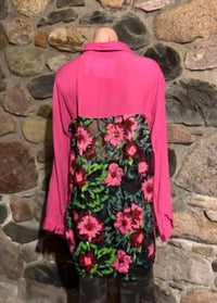 Hello Gorgeous - Georgia Shirt With Rose Lace Embellished Back