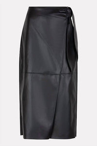 Esqualo - Faux Leather Wrap Skirt