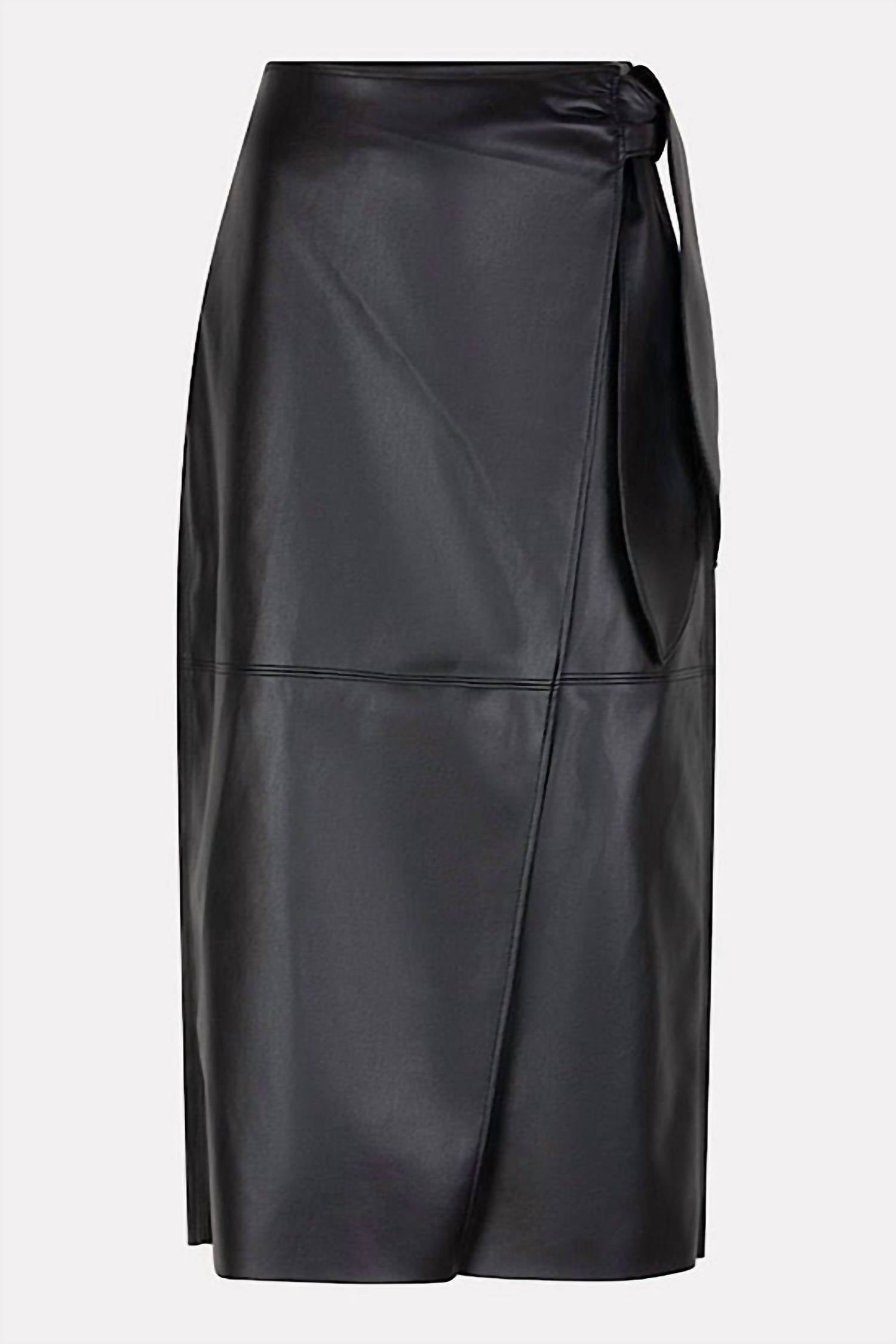 Esqualo - Faux Leather Wrap Skirt
