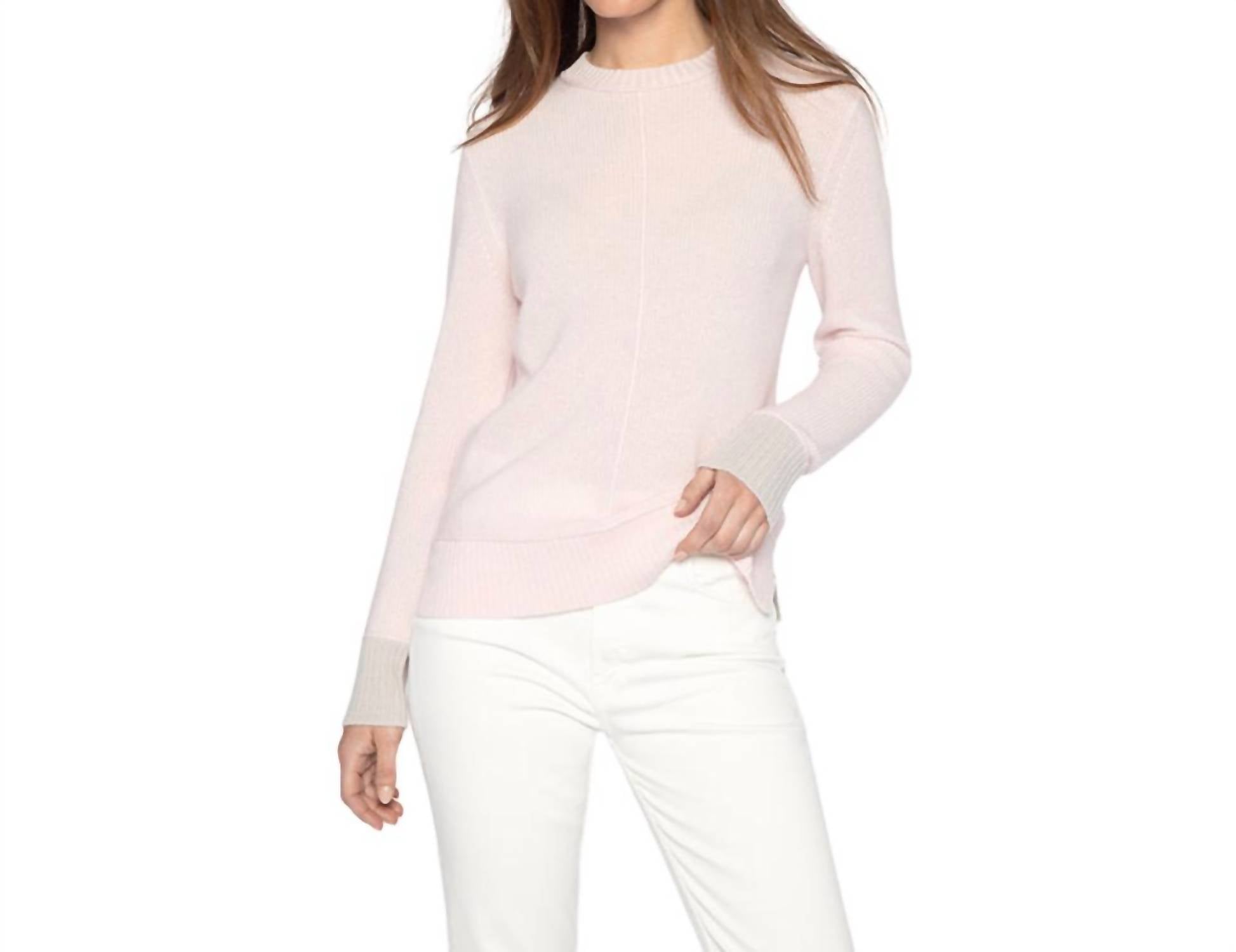 Kinross - Contrast Trim Rib Crew Neck Top