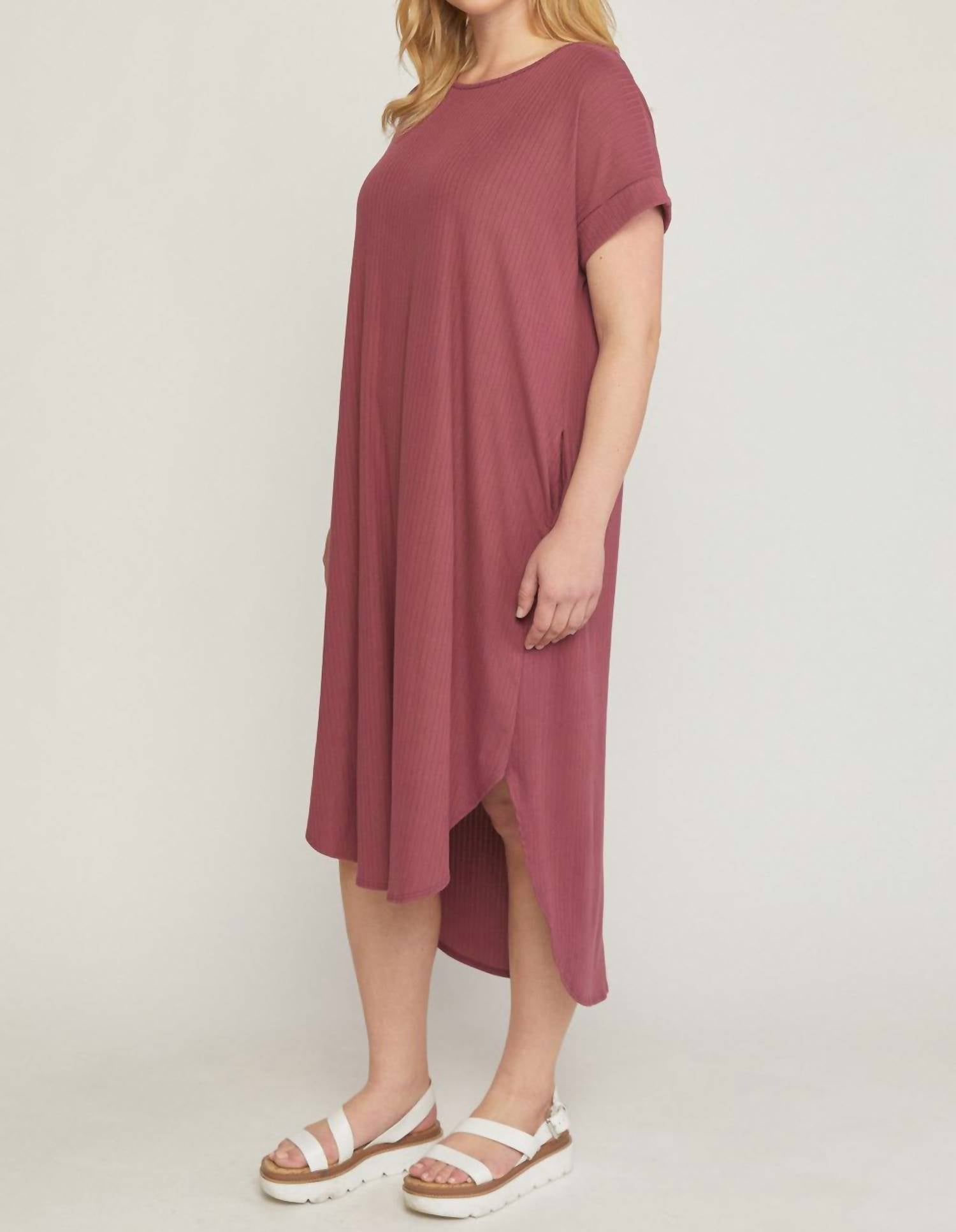Entro - Ribbed Pocket Midi Dress